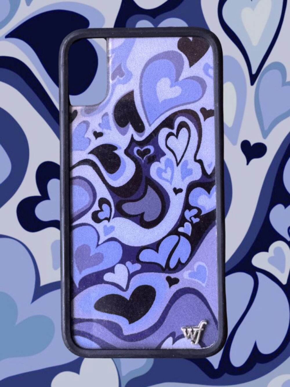 Wildflower iPhone X/XS Case Blue Heart Swirl Y2K Cute Aesthetic Limited Edition